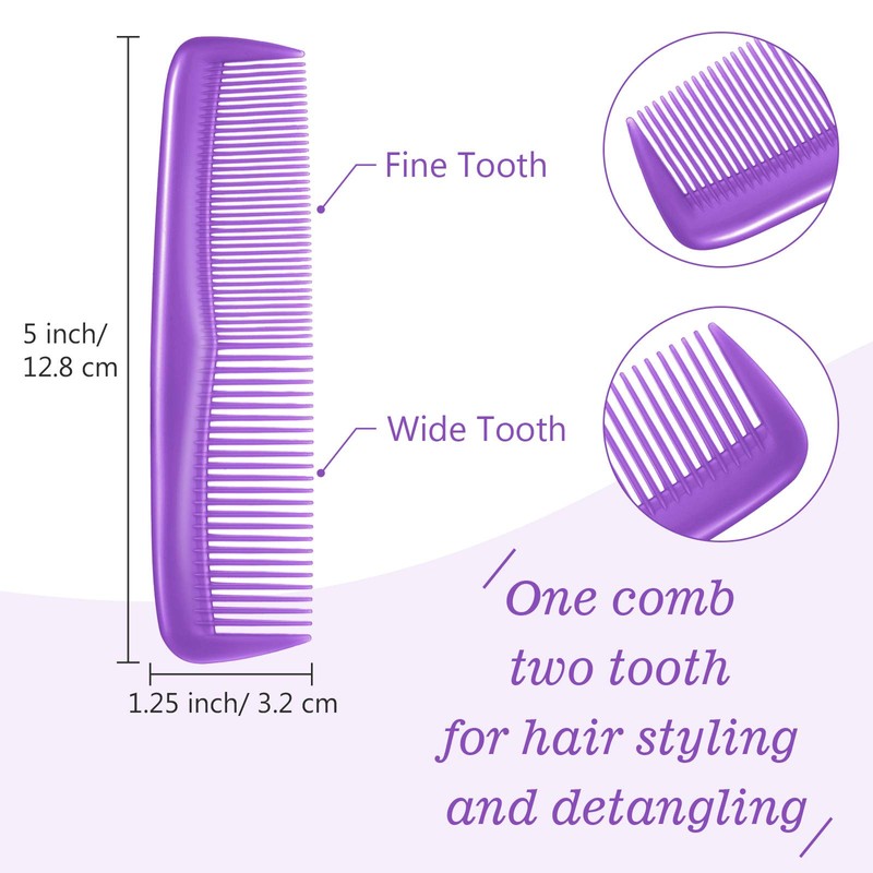Leinuosen 12 Pieces Hair Combs Set Pocket Plastic Fine Tooth