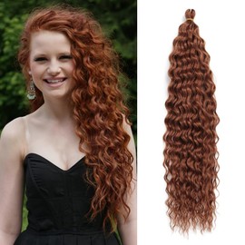 Dsoar Deep Twist Crochet Hair Water Wave Twist Hair Bundles Synthetic Curly Braiding Hair Extension Ombre Kinky Curl Braiding Hairpiece, 22Inch 3 Packs