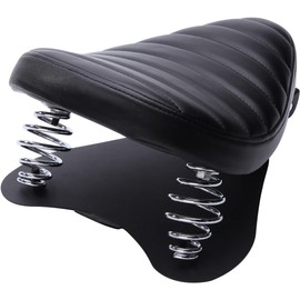 DREAMIZER Motorcycle Seat Cushion Driver Solo Seats with Spring Bracket PU Leather Compatible with Harley Honda Yamaha Kawasaki Sportster Iron 883 1200 Chopper Bobber Cafe Racer