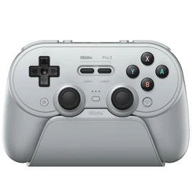 Nargos 8BitDo Pro 3 Bluetooth Gamepad, Compatible with Switch 1/2, PC, Apple, SteamOS, Android, TMR Joysticks, Hall Effect Triggers, Magnetic Buttons (Gray)