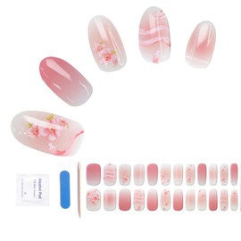 BIBII Gel Nail Seal, Curing Type, Gel Nail Seal, Green, Just Paste On, Handmade, Gelnails Nail Set, 24 Pieces, Easy Nails, Popular Design, Gel Nail Seal, Gel Nail DIY Kit, Suitable for Nail Art