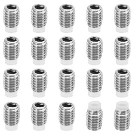 PATIKIL M3x4mm Nylon Tip Grub Screw, 20 Pack Metric Hex Socket Head Cup Point Anti Slip Set Screws Internal Hex Drive Hardware, 304 Stainless Steel