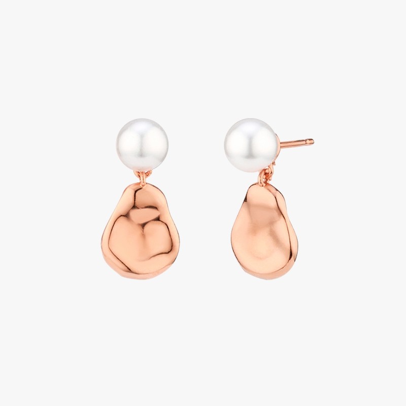 Gold&Deer 14K gold field pearl point shell earrings white gold