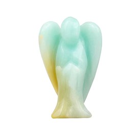 Ieron 1.5in Guardian Angel Gift Amethyst Angel Figure Healing Crystal Gemstones Polished Stones Statue Reiki Angel Guardian Angel Figure(Light Green)