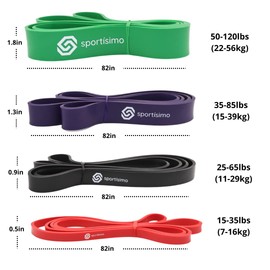 Sportisimo Power Bands - Liga Negra para Pull Ups Nivel Medio. Ligas de Resistencia para Ejercicio Bandas Gym Entrenamiento Elasticas Fitness Casa Gimnasio