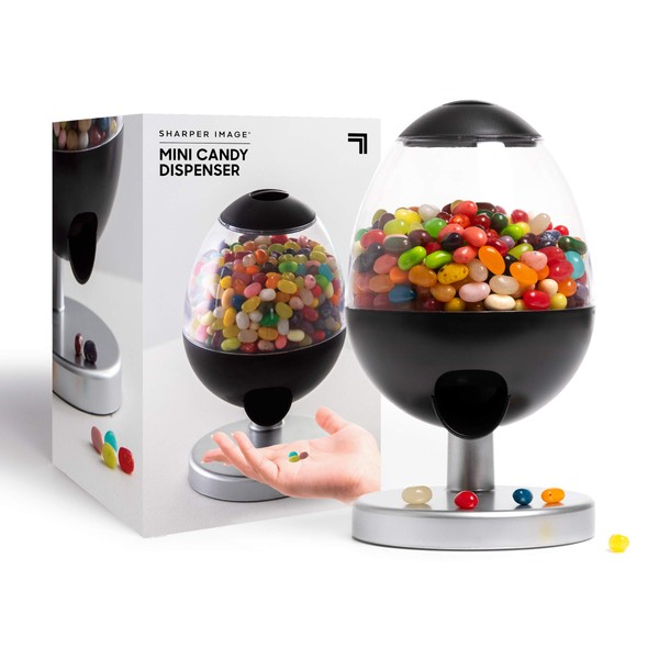Sharper Image Mini 9" Automatic Candy Dispenser, Touch-Activated Desktop Vending Machine, Compact Size for Shelf Work Desk Home Countertop, Fits Small Snacks Gumballs Jellybeans Nuts Trail Mix Cereal