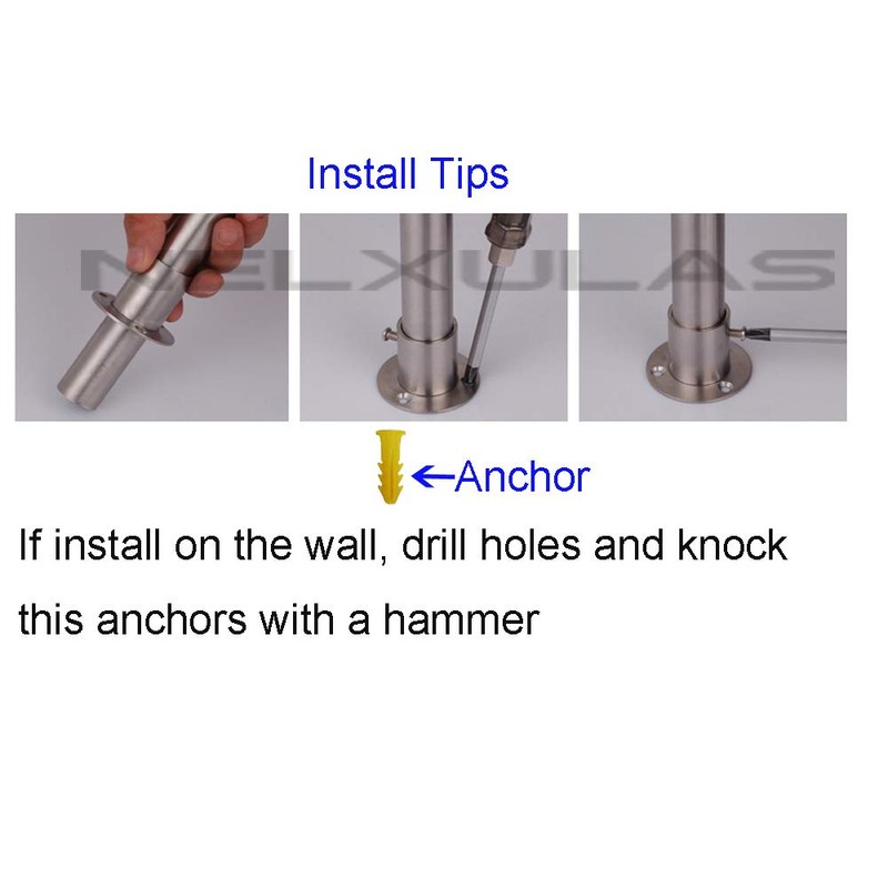 NELXULAS Stainless Steel Heavy Duty Closet Rod Holder,Shower Curtain Rod