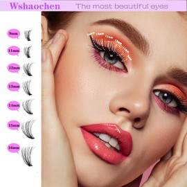Lash Clusters 280pcs Lashes DIY Lash Extension Eyelash Clusters 60D 80D 9-16mm D Curl Cluster Lashes Extensions Self Application (60D+80D-0.07D-9-16MIX)