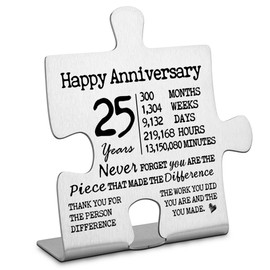 25 year Work Anniversary Plaque gifts for Employee, Thank you Appreciation gifts for Coworkers Staff, 25 year Work Anniversary for Her Him, Happy 25th Work Anniversary Decorative Signs-DX207