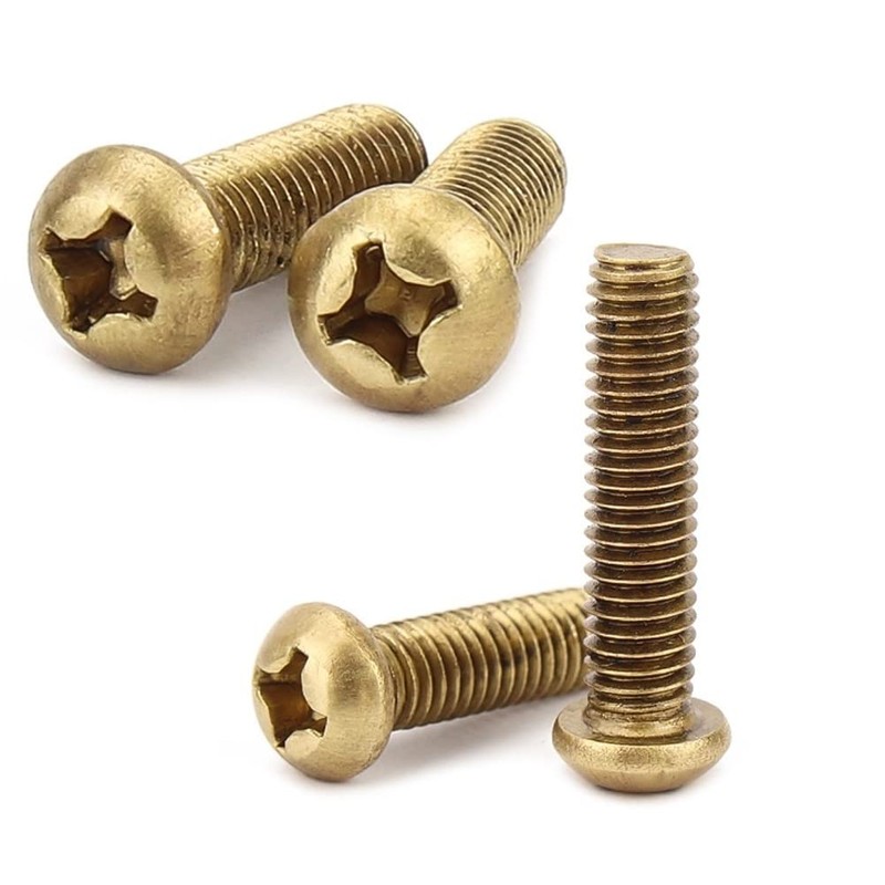 CONPHERON Brass Cross Round Head Screws Brass Screws Machine Screws