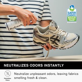 Jason Markk Refresh Spray, Shoe Deodorizer, Odor Eliminator, Sneaker Care, Ideal for Footwear, Hats, Apparel, Bags, Furniture, Room Freshener, Sierra Rain Scent, 6oz