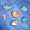 Sea Animal Brooch Pin,Set of 6 Ocean Animal Enamel Pins