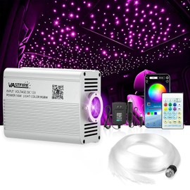VASTFIRE Starlight Headliner Kit - 500pcs 0.03in 9.8ft Fiber Optic Star Lights for Car with 16W RGBW, Twinkle & Music Sync, APP/Remote Control for Car Roof/Bedroom Ceiling