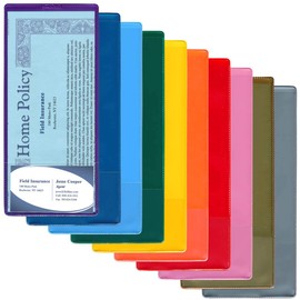 StoreSMART - Plastic Policy Holder with Business Card Pocket - 4" x 9" - Variety 10-Pack - INS30VP