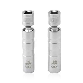 Spark Plug Wrench 14 mm and 16 mm, Magnetic Universal Magnetic Flexible Set Tools for Removing Spark Plugs, Flexible Pivoting Magnetic Spark Plug Connector for Car Repair, Pack of 2
