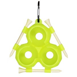 byBOMYA Golf Ball Tee Holder, Soft Silicone Golf Tee Rack for 3 Balls and 3 Tees, Golf Ball Holder with Clip for Bags, Essential Golf Ball Bag for Players