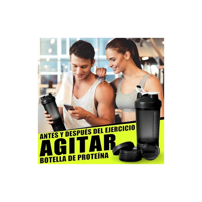650ML/22OZ Botella para Proteina de Coctelera Protein Shaker