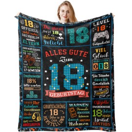 Jinmaple 18th Birthday Boy, 18th Birthday, 18th Birthday Boy, 18th Birthday Gift, 18th Birthday Boy Decoration, Gift for 18th Birthday Boy Blanket 150 x 130 cm