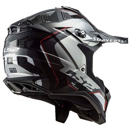 LS2 Helmets MX-Off Road Subverter Evo Helmet (Arched Gloss Black/Red/Silver - X-Small)