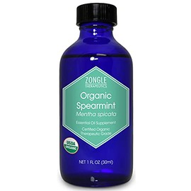 Zongle USDA Certified Organic Spearmint Essential Oil, Safe to Ingest, Mentha Spicata, 1 OZ