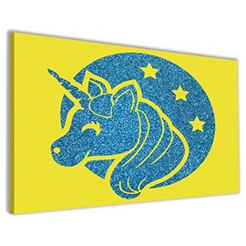 Hippowarehouse Moon star unicorn - Glitter Printed Canvas 41cmx61cm Wall Art Design Classroom Gym Room Home Office Décor