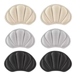 WUSJCOF Premium Heel Cushion Insoles, Heel Protection, Gel Non-Slip Insoles for Shoes and Boots in Plus Sizes, Shoe Pads, Heel Protection Pads Against Blisters, Set of 6