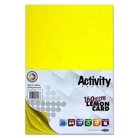 Premier Stationery A4 160 GSM Activity Card - Lemon (Pack of 50 Sheets), S4545063