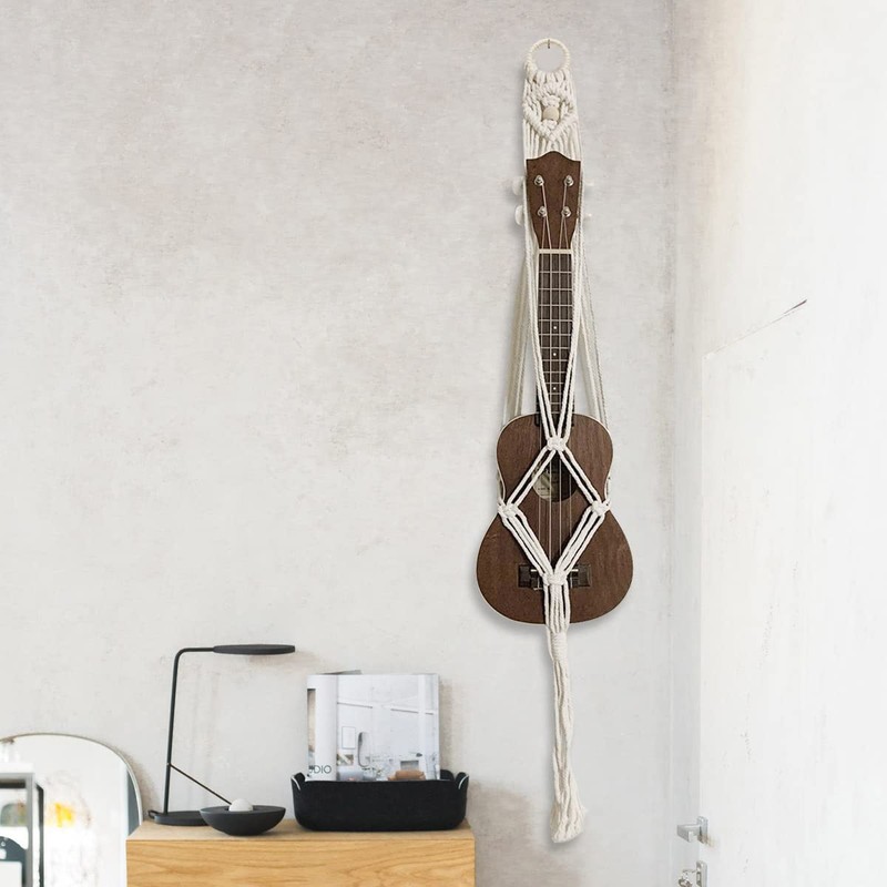 zhuohai White Ukulele Hanger Decor Guitar Wall Hanger, Ukulele Case