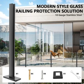 Glass Balustrade Post System - Mid Post - 43.5inch Glass Railing Post for Decks, SUS304 Stainless Steel Glass Stair Post for Indoor & Outdoor for Balcony, Attic, Pool, Porch - 1Pack…