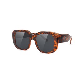 Meeloog Oversized Polarized Oversized Sunglasses for Women - Car Driving Glasses Cover MST0066, Tortoiseshell
