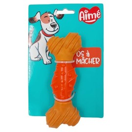 Aimé Bamboo Dog Toy Chew Bone Rubber Toy Good Taste Oral Health - Healthy Gums - Soft Resistance - 15cm