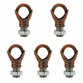 LEDSone 5 Pieces Mini Ceiling Hooks Antique Carving Design Safety Buckle Q Hanger M10 Screw and Nut Hook Ring 10mm Cord Handle Ceiling Rose Hook Ring - Copper
