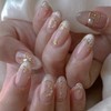 Gold 3D Pearl Press on Nails Medium Almond Cat Eyes