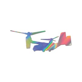 Flying V-22 Osprey Premium Sticker Decal Oil Slick Rainbow Holographic Metallic stol vtol Vertical Takeoff tiltrotor v22#1 - Oil Slick - 8" W x 3.29" H