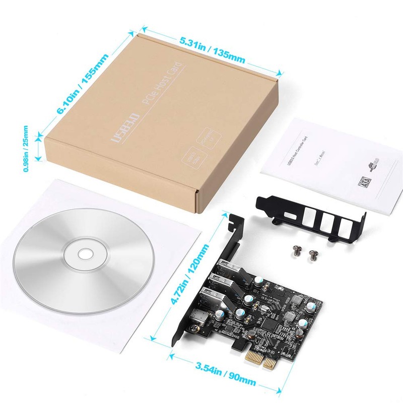 YEELIYA Tarjeta USB PCIe de 4 Puertos (1 USB-C -