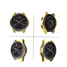 Outanaya Gear TPU Shock Protective Case Stylish Golden Cover for Smartwatch Easy Access to Buttons Ports Bumper Design for Daily Wear