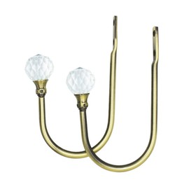 PHOEWON® Pack of 2 Curtain Tiebacks Crystal Curtain Holdbacks Metal Tie Backs for Curtain (Small, Bronze)