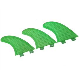 Dilwe Surfing Fins, Green 3 Pieces Surfboard Fins Surfboard Fibreglass for Surfboards, Paddle Boards, Kite Boards, Default