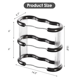 SYNCVIBE 3 Tier Bathroom Countertop Organizer Perfume Display Tray for Dresser Makeup Organizer Shelf for Vanity Bathroom Storage Perfume Tray Home Storage Holder for Skincare (Black, Oval)