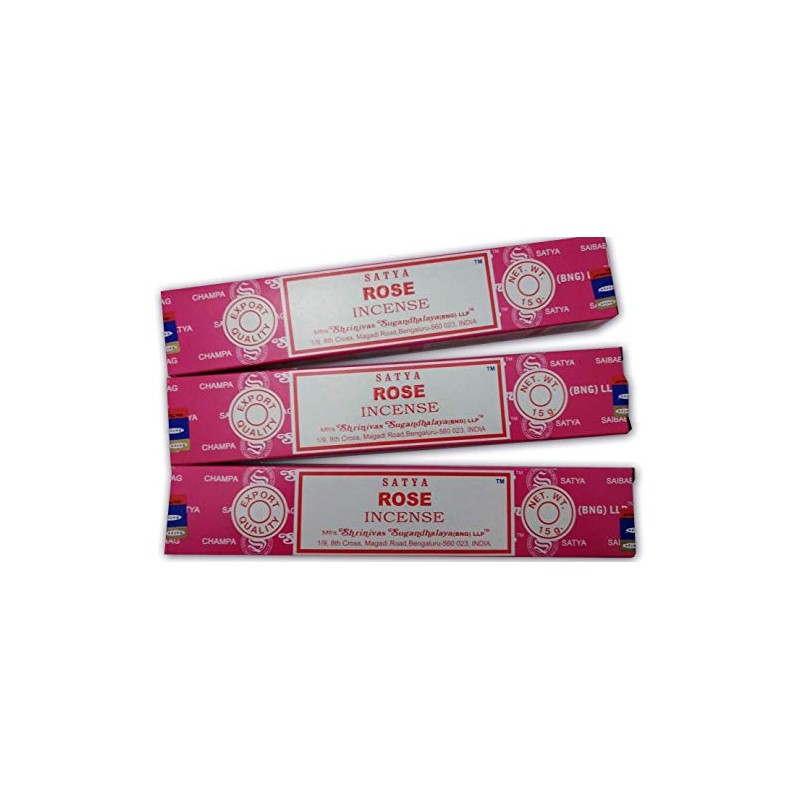 Satya Pink Rose Aromatic Incense Sticks - Natural Aromatherapy -