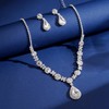 Apsvo Elegant Jewelry Set for Women Silver Dangle Earrings Necklace