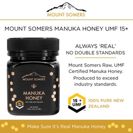 Mount Somers Premium Manuka Honey MGO 514+ / UMF 15+ 100% Pure New Zealand Manuka Honey - Genuine Natural Superfood - UMF Certified & Traceable 8.8oz Jar
