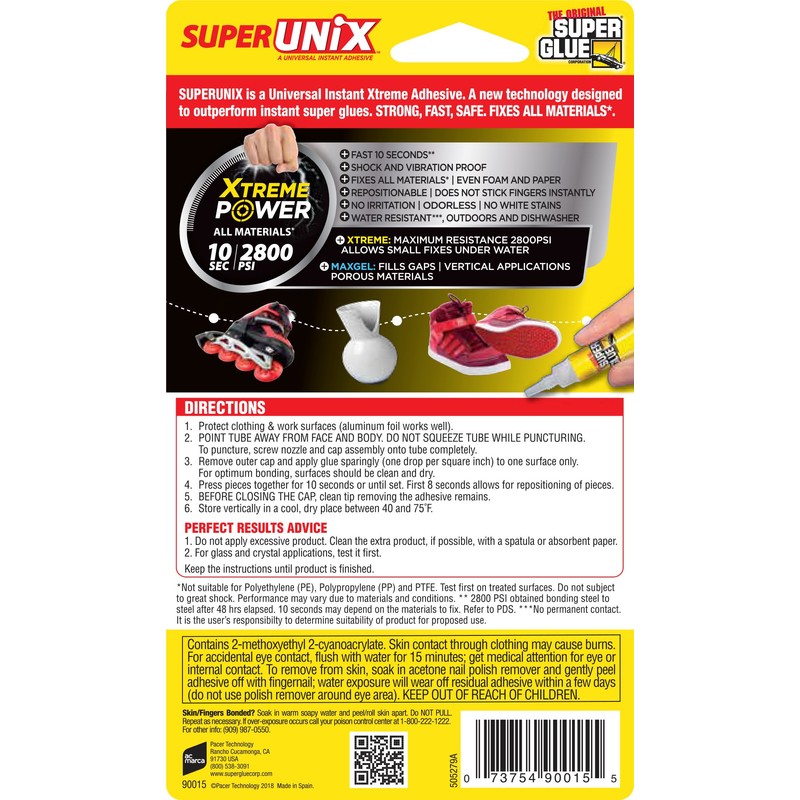 Super Glue - SUPERUNIX - Universal Instant Bonding Adhesive -