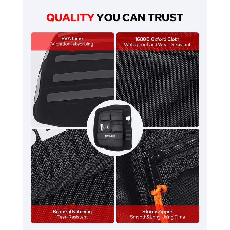 Benlari Tour Pack Lid Organizer Motorcycle Storage Bag Liner Trunk
