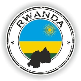 Rwanda Seal Round Flagvinyl stickerfor Laptop Book Fridge Guitar Motorcycle Helmet Toolbox Door PC Boat Vinyl Sticker - LLS