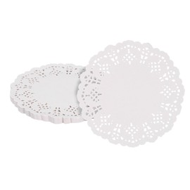 sourcing map 50pcs Paper Doilies, 3.5 Inch Lace Paper Doilies, Disposable Paper Placemats for Cakes Table Plate Crafts Party Weddings Tableware White