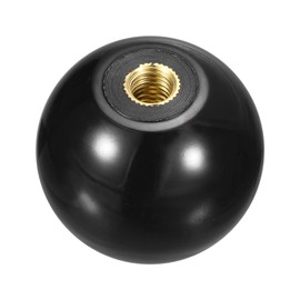 QUARKZMAN Threaded Ball Knobs, M8 Female Thread Duroplast Ball Knob 40 mm Diameter Round Operating Ball Handles with Copper Insert for Machine Lever, Black