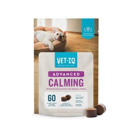 VetIQ Advanced Calming Support Supplement for Dogs, Dog Calming Chews - Anxiety Relief Treats Stress and Promote Relaxation, Made in The USA, 60 Count