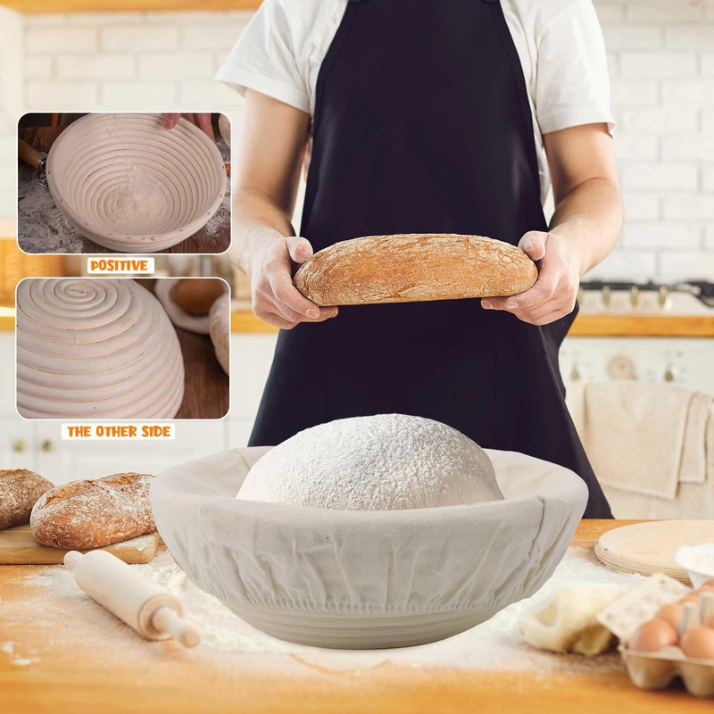 Zjyufy Banneton Bread Proofing Basket Set for Beginner Proofing Basket