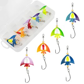 5pcs LUYA Spinnpailletten Set Fliegenfischer-Köder Hand Cranked Angeln Köder UV Spinning Sequins Köder für barsch Geeignet für Süß- oder Salzwasser Geschwindigkeit bucktails Bass Form Jigs